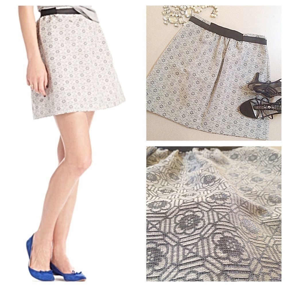 Maison Jules | Gray Floral Print A-Line Skirt